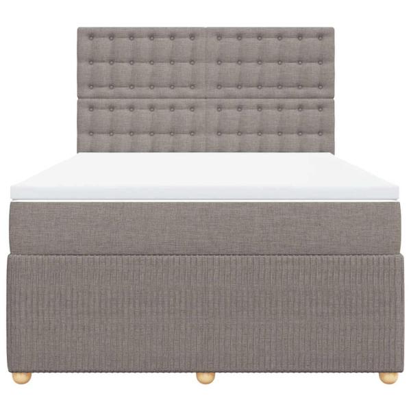 Boxspringbett mit Matratze Taupe 140x190 cm Stoff