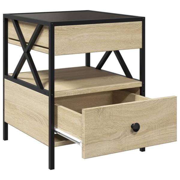 Nachttisch mit Infinity-LED Sonoma-Eiche 40x40x51 cm