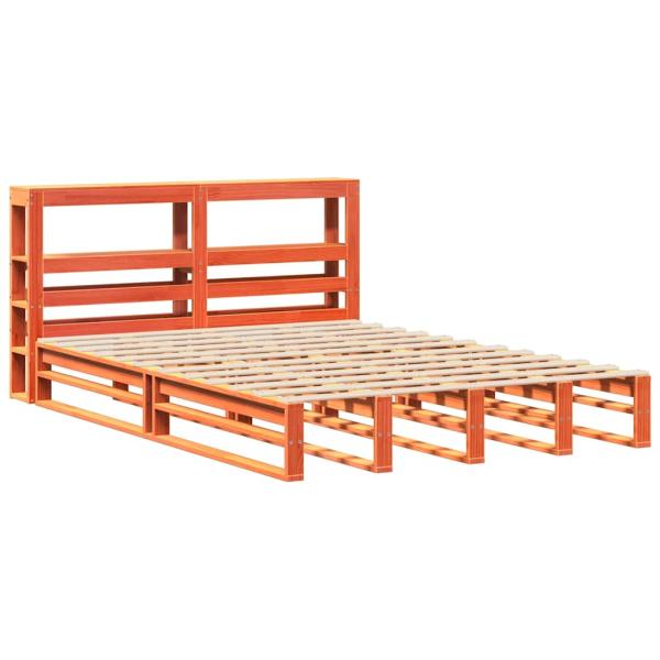 Massivholzbett ohne Matratze Wachsbraun 140x190 cm Kiefernholz