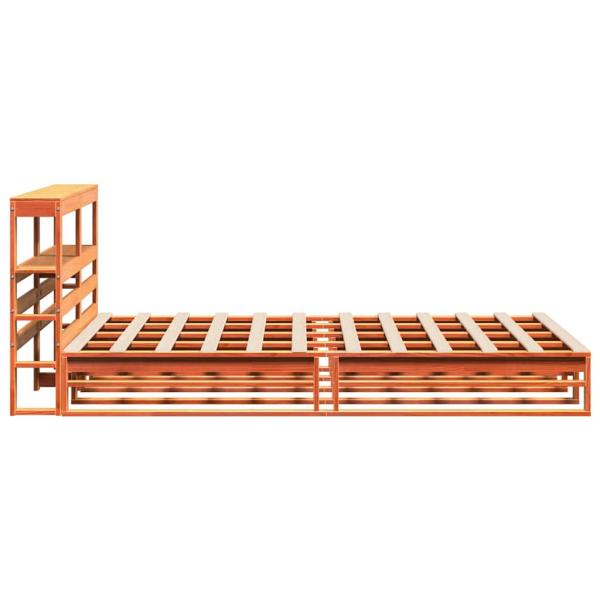Massivholzbett ohne Matratze Wachsbraun 140x190 cm Kiefernholz