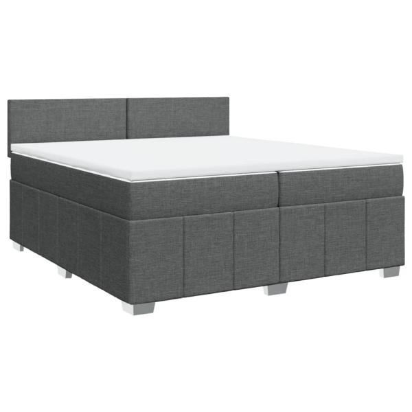 ARDEBO.de - Boxspringbett mit Matratze Dunkelgrau 200x200 cm Stoff