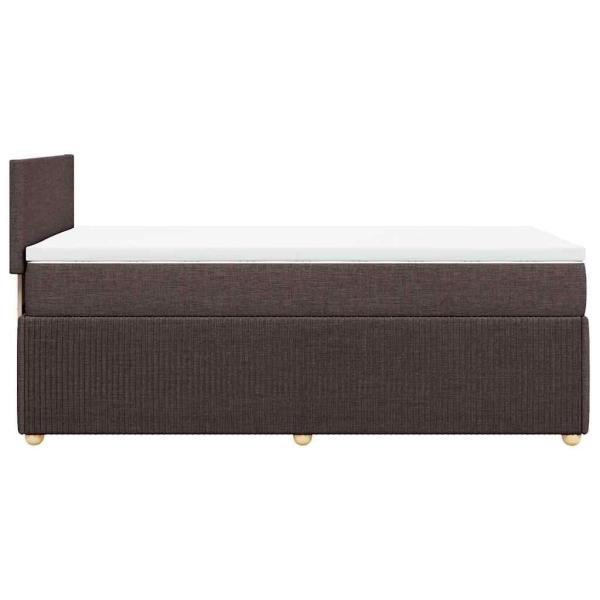 Boxspringbett mit Matratze Dunkelbraun 80x200 cm Stoff