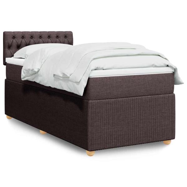 ARDEBO.de - Boxspringbett mit Matratze Dunkelbraun 80x200 cm Stoff