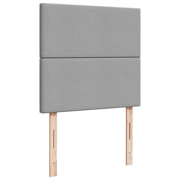 ARDEBO.de - Boxspringbett mit Matratze Hellgrau 100x200 cm Stoff