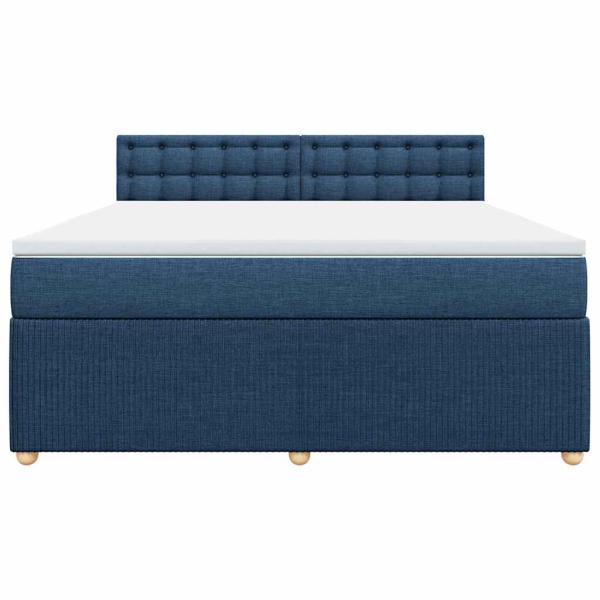 Boxspringbett mit Matratze Blau 180x200 cm Stoff