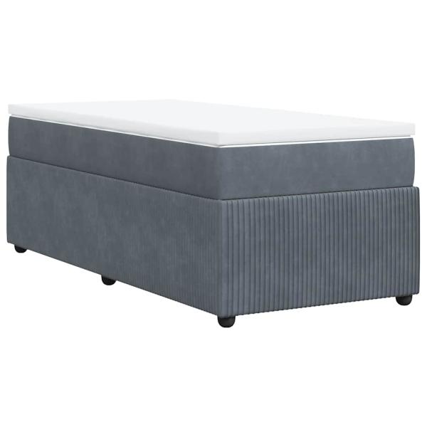 Boxspringbett mit Matratze Dunkelgrau 90x190 cm Samt