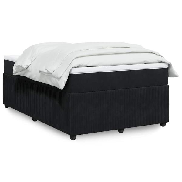 ARDEBO.de - Boxspringbett mit Matratze Schwarz 120x190 cm Samt