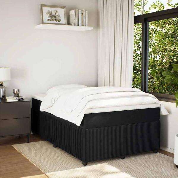 Boxspringbett mit Matratze Schwarz 120x190 cm Samt