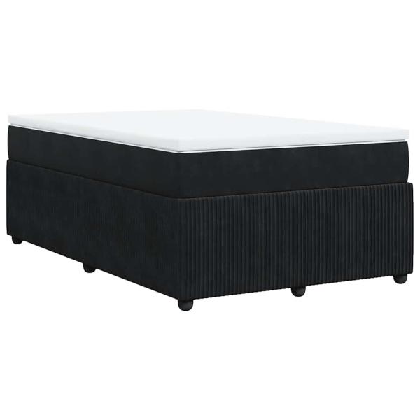 Boxspringbett mit Matratze Schwarz 120x190 cm Samt