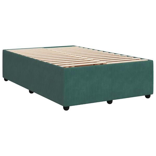 ARDEBO.de - Boxspringbett mit Matratze Dunkelgrün 120x200 cm Samt