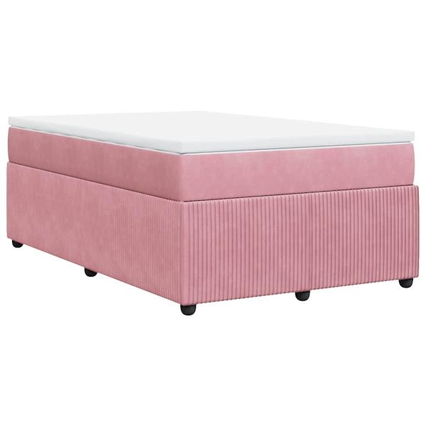 Boxspringbett mit Matratze Rosa 120x200 cm Samt