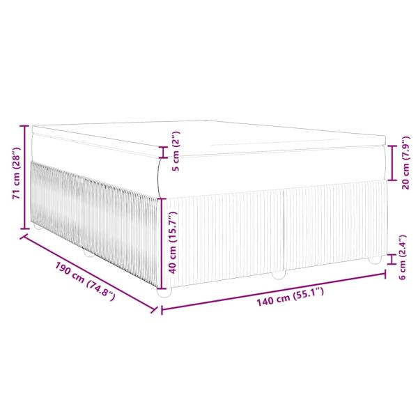 Boxspringbett mit Matratze Schwarz 140x190 cm Samt