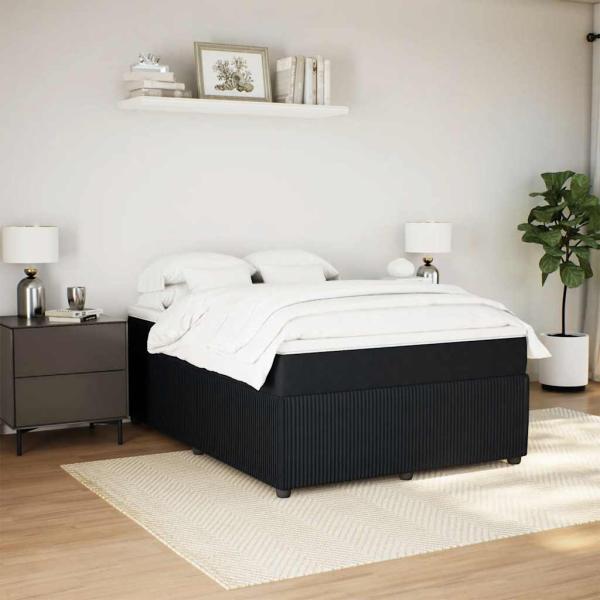 Boxspringbett mit Matratze Schwarz 140x190 cm Samt