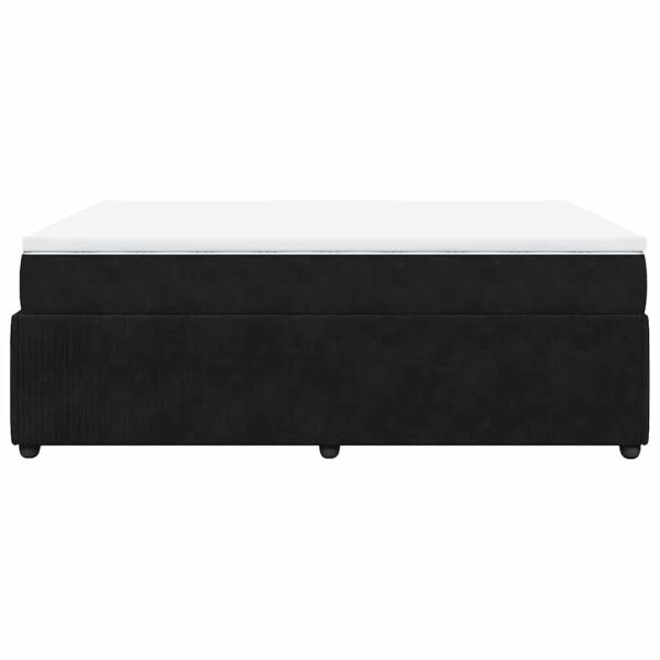 Boxspringbett mit Matratze Schwarz 140x190 cm Samt