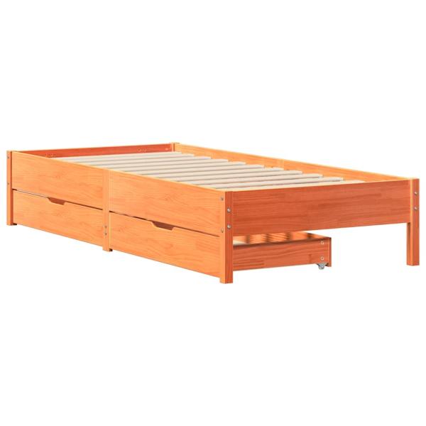 ARDEBO.de - Massivholzbett ohne Matratze Wachsbraun 90x200 Kiefernholz