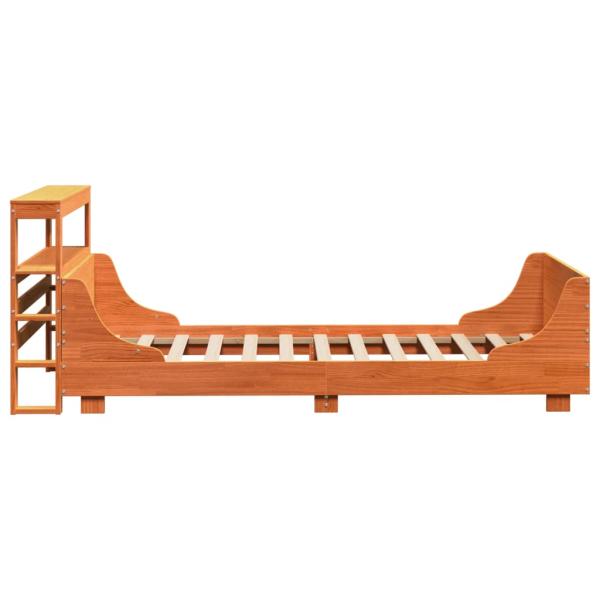 Massivholzbett ohne Matratze Wachsbraun 90x190 cm Kiefernholz
