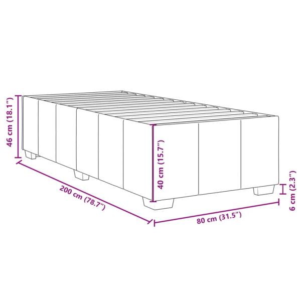 Bettgestell Creme 80x200 cm Stoff