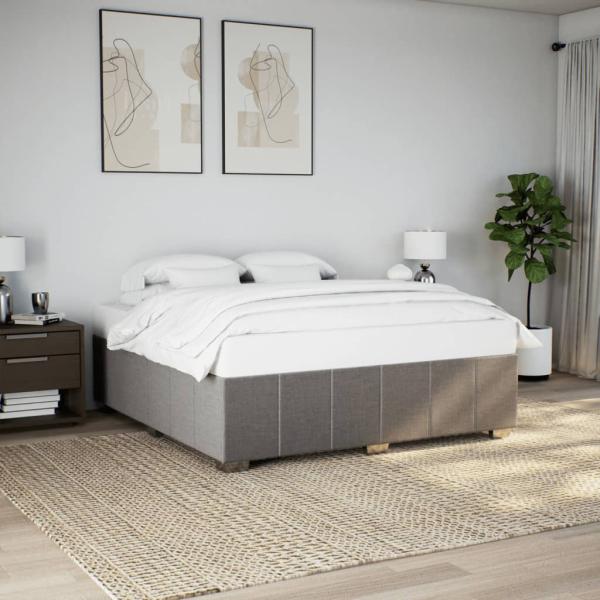 ARDEBO.de - Bettgestell ohne Matratze Taupe 200x200 cm Stoff