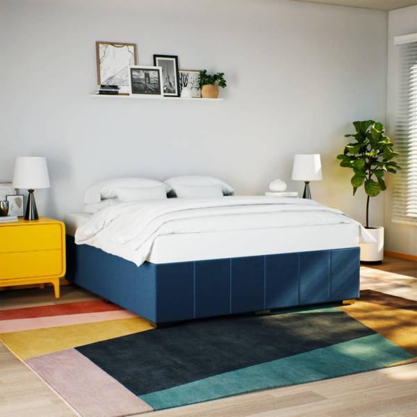 ARDEBO.de - Bettgestell ohne Matratze Blau 200x200 cm Stoff