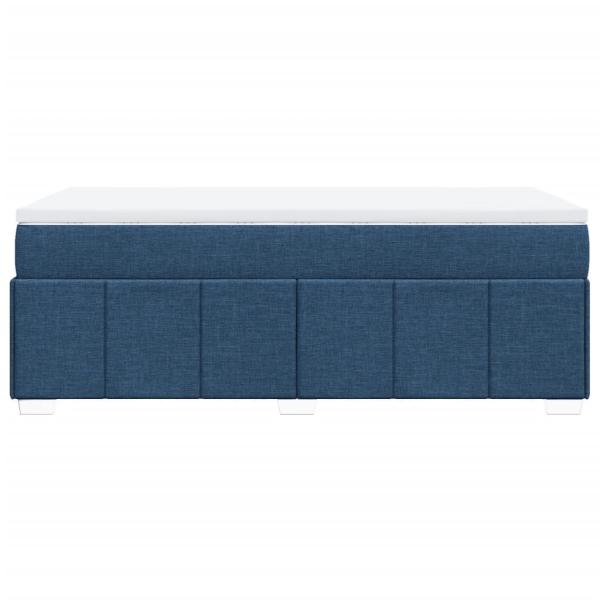 Boxspringbett mit Matratze Blau 90x190 cm Stoff