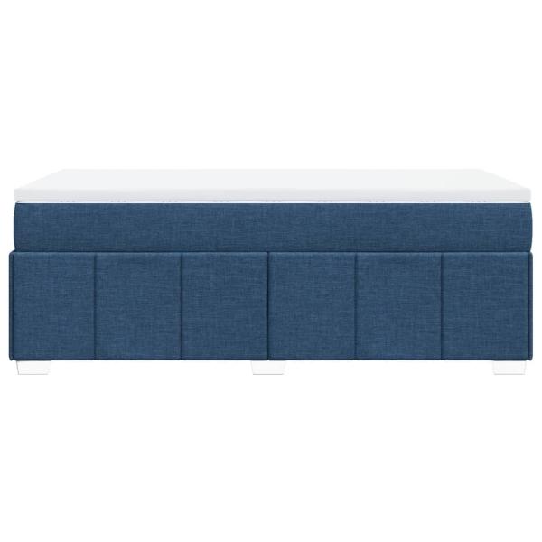 Boxspringbett mit Matratze Blau 90x200 cm Stoff