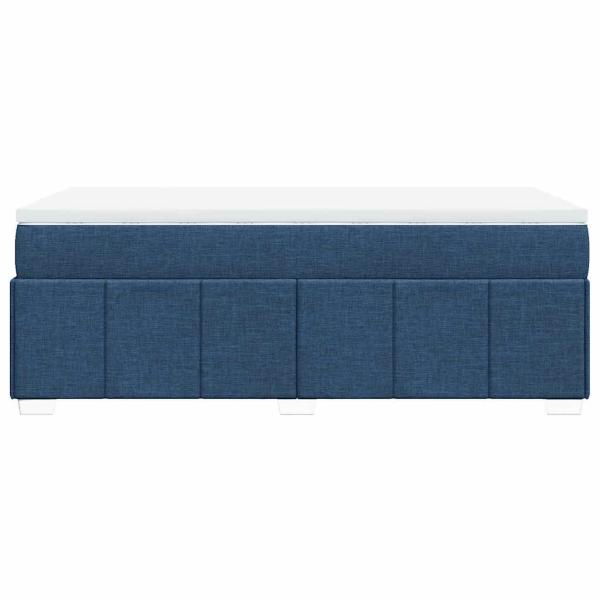 Boxspringbett mit Matratze Blau 100x200 cm Stoff