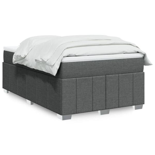 ARDEBO.de - Boxspringbett mit Matratze Dunkelgrau 120x190 cm Stoff