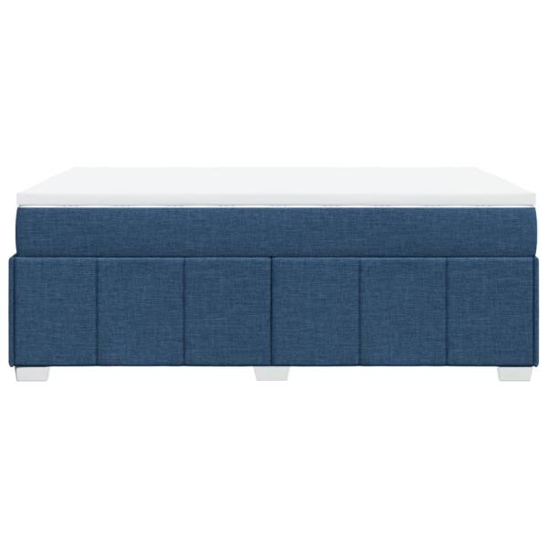 Boxspringbett mit Matratze Blau 120x200 cm Stoff