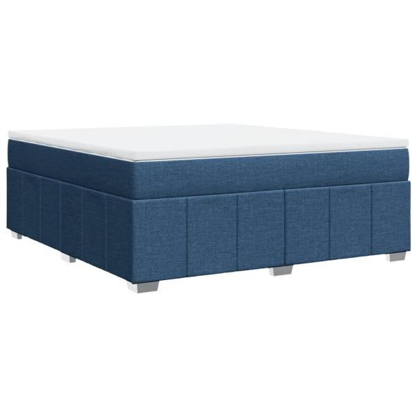 Boxspringbett mit Matratze Blau 180x200 cm Stoff