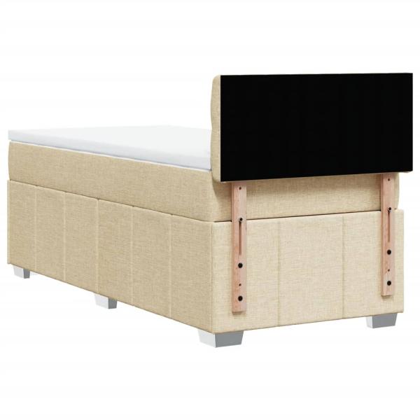 Boxspringbett mit Matratze Creme 100x200 cm Stoff