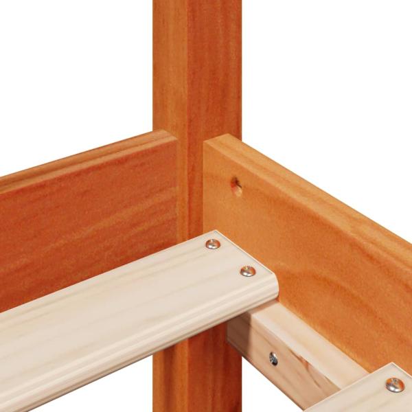 Massivholzbett ohne Matratze Wachsbraun 75x190 cm Kiefernholz