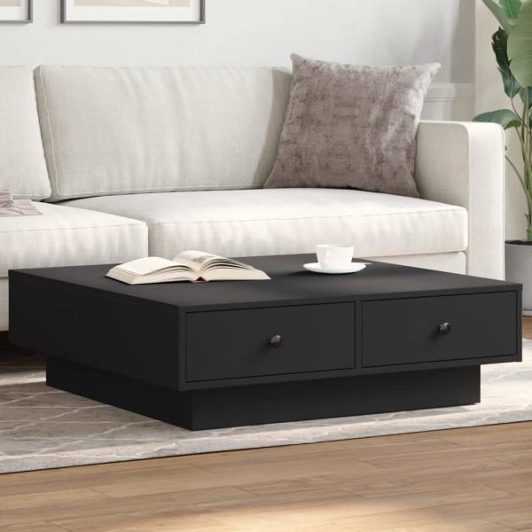 ARDEBO.de - Couchtisch Schwarz 90x90x28 cm Holzwerkstoff