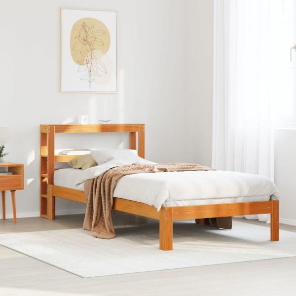 ARDEBO.de - Massivholzbett ohne Matratze Wachsbraun 100x200 Kiefernholz