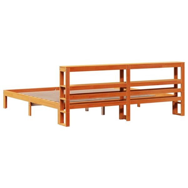 Massivholzbett ohne Matratze Wachsbraun 180x200 Kiefernholz
