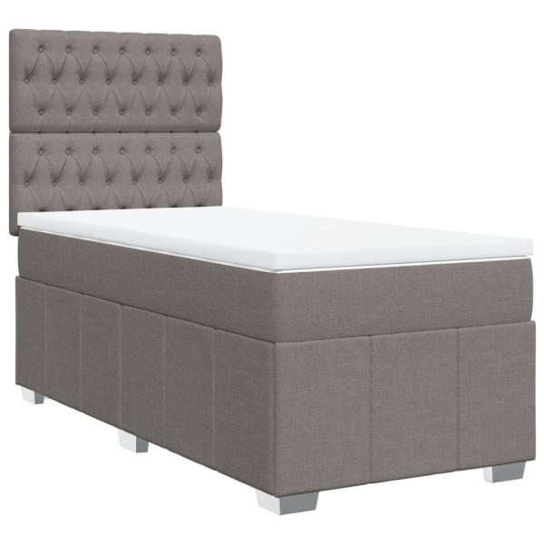 ARDEBO.de - Boxspringbett mit Matratze Taupe 90x190 cm Stoff