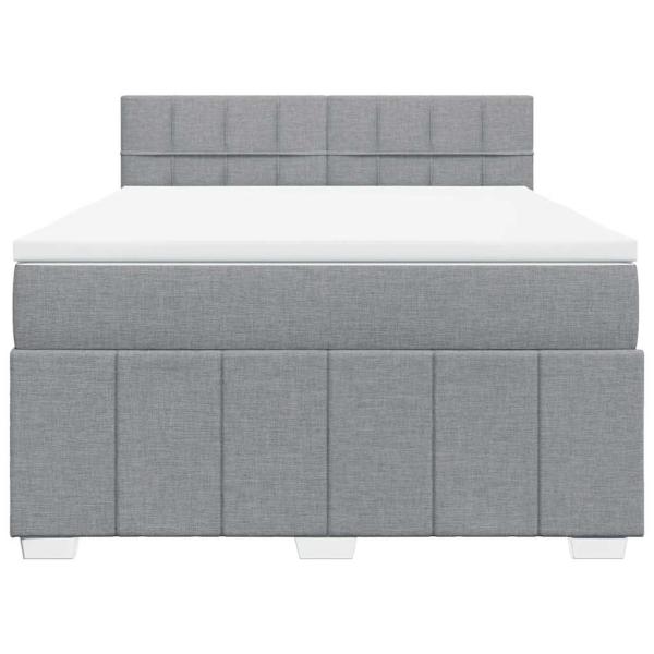 Boxspringbett mit Matratze Hellgrau 140x200 cm Stoff