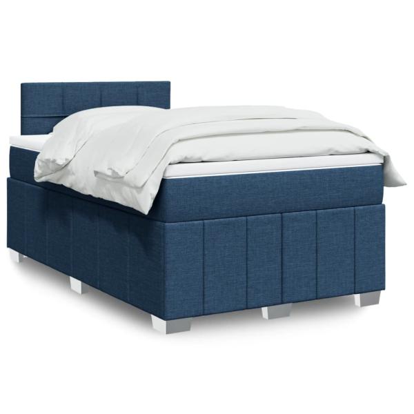 ARDEBO.de - Boxspringbett mit Matratze Blau 120x190 cm Stoff