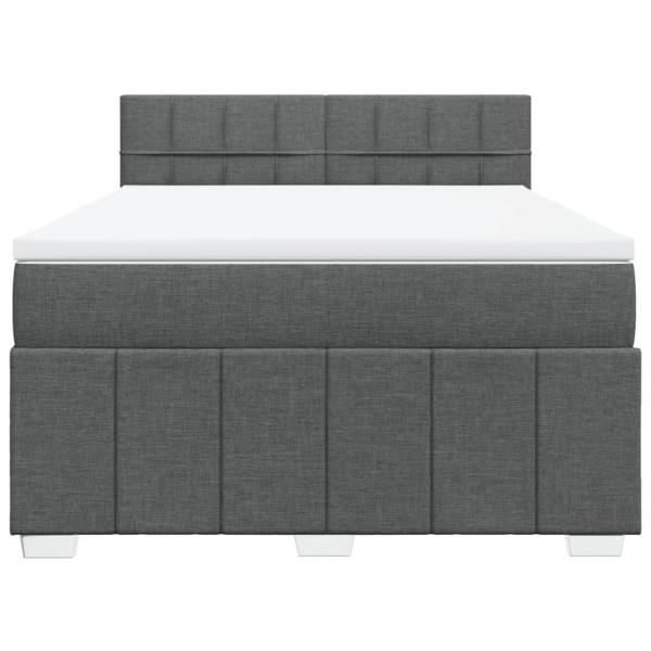 Boxspringbett mit Matratze Dunkelgrau 140x190 cm Stoff
