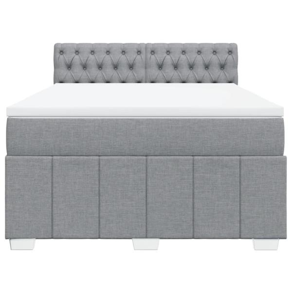 Boxspringbett mit Matratze Hellgrau 140x190 cm Stoff