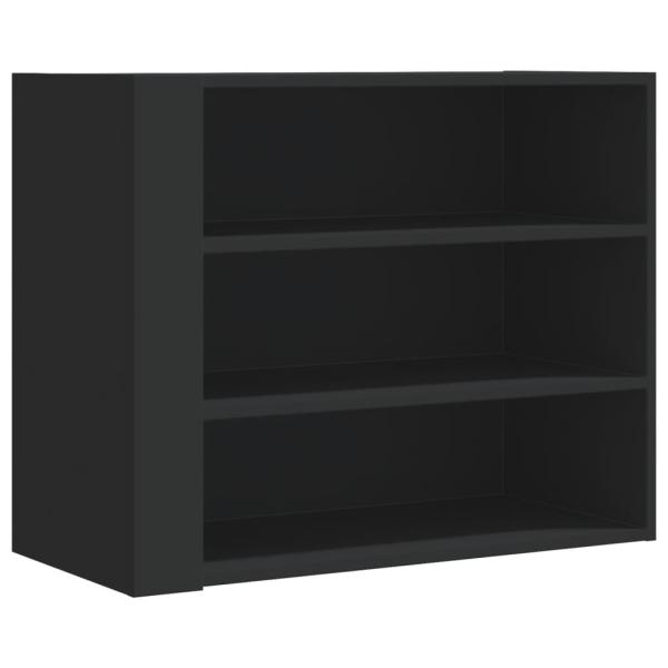 ARDEBO.de - Wandregal Schwarz 75x35x60 cm Holzwerkstoff