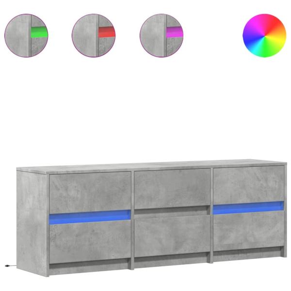 TV-Schrank mit LED-Beleuchtung Betongrau 140x34x50 cm
