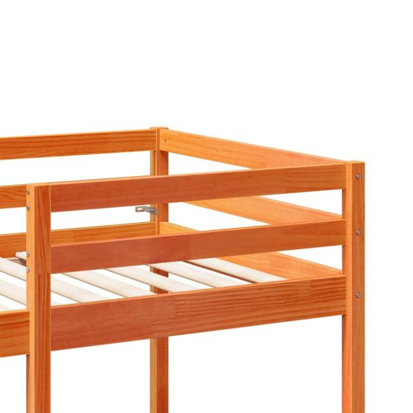 Hochbett mit Schreibtisch & Stühlen Braun 90x190 cm Kiefernholz