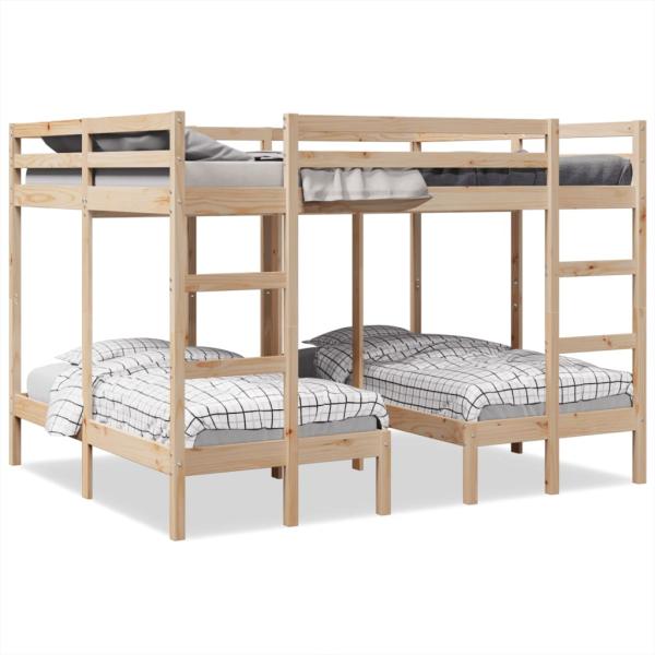 ARDEBO.de - Dreifach-Etagenbett 160x200/80x160 cm Massivholz Kiefer