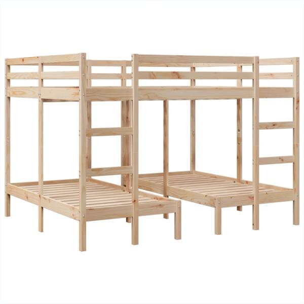 Dreifach-Etagenbett 160x200/80x160 cm Massivholz Kiefer