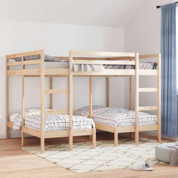 Dreifach-Etagenbett 160x200/80x160 cm Massivholz Kiefer