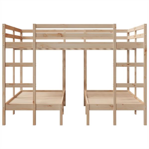 Dreifach-Etagenbett 160x200/80x160 cm Massivholz Kiefer