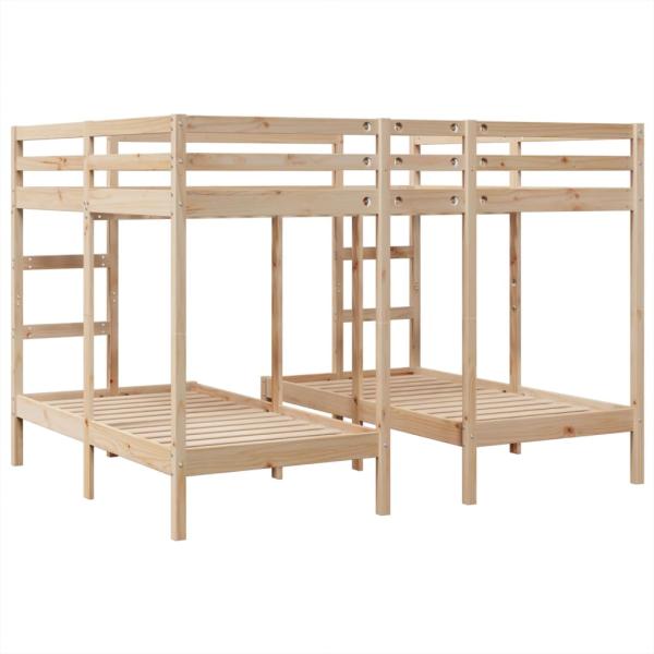 Dreifach-Etagenbett 160x200/80x160 cm Massivholz Kiefer