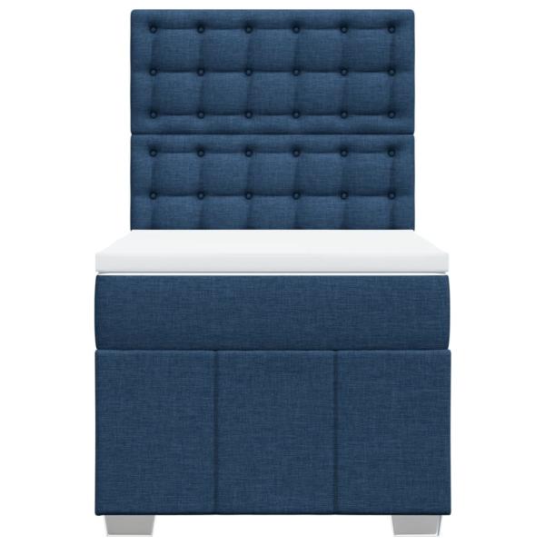 Boxspringbett mit Matratze Blau 90x190 cm Stoff