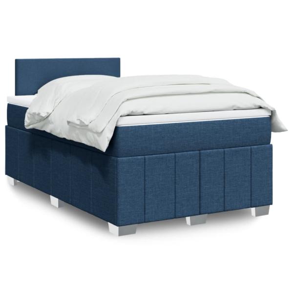 ARDEBO.de - Boxspringbett mit Matratze Blau 120x190 cm Stoff