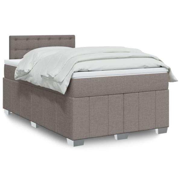 ARDEBO.de - Boxspringbett mit Matratze Taupe 120x190 cm Stoff